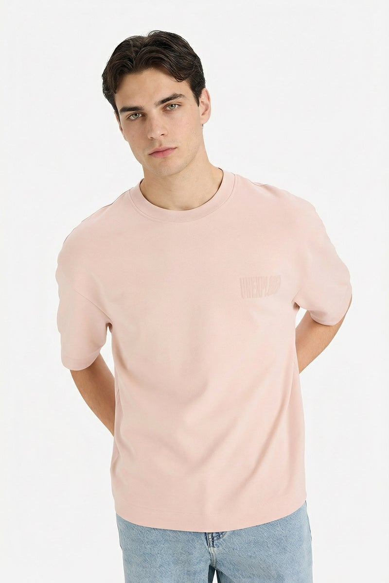 DeFacto Pink Man Breathable Loose Fit Printed T-Shirt Casual - Image 2